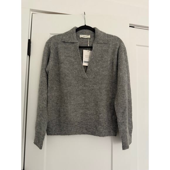 $128 New Everlane The Oversized Polo in Alpaca - Heather Grey Small - Picture 7 of 15